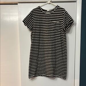 Black and White Striped T-Shirt Dress
